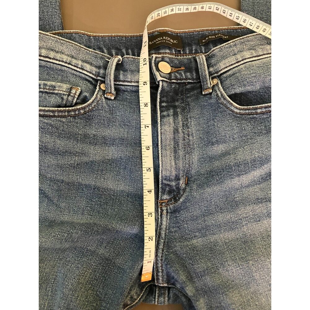 Banana Republic high rise straight leg medium wash jeans - Picture 9 of 12